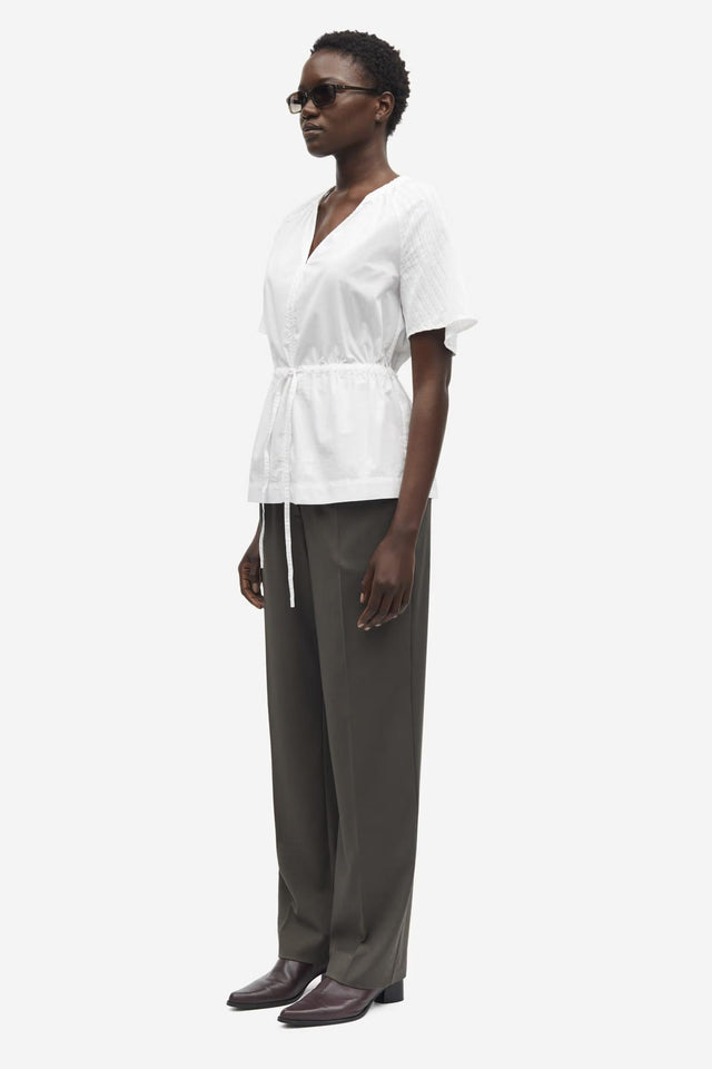 SATOMA BLOUSE - WHITE F25100007 -WHITE SAMSOE SAMSOE 