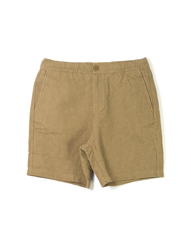 KURT SHORT HONEYCOMB DOBBY - KHAKI SS25-STS-KUR-BRV-KHA -KHAKI WAX LONDON 