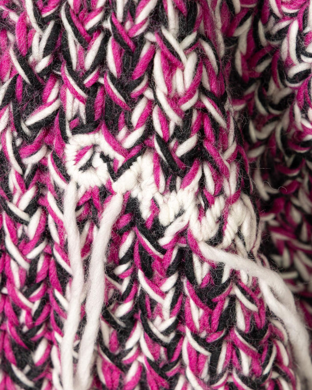 GRAPHIC WOOL HANDKNIT CARDIGAN - BOYSENBERRY K2443 -088 BOYSENBERRY GANNI 