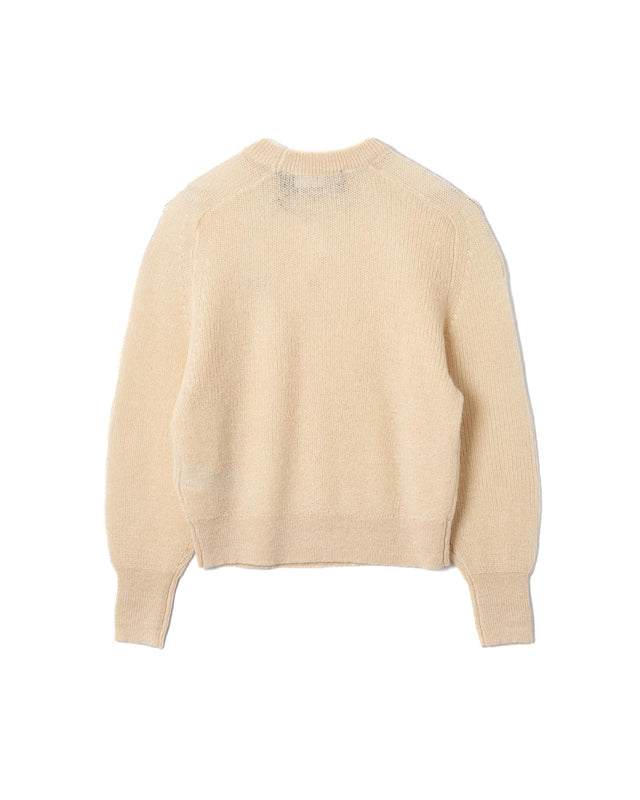 LIGHT KNIT LOGO SWEATER - PARCHMENT