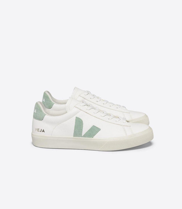 MENS CAMPO CHROMEFREE LEATHER TRAINERS - EXTRA WHITE/ MATCHA CP0502485A MEXTRA WHITE/MATCHA VEJA 