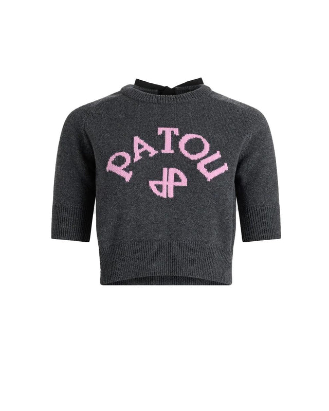 LOGO AND JP MONOGRAM CROPPED INATARSIA TOP - MERCURY KN3038041 -964G MERCURY PATOU 