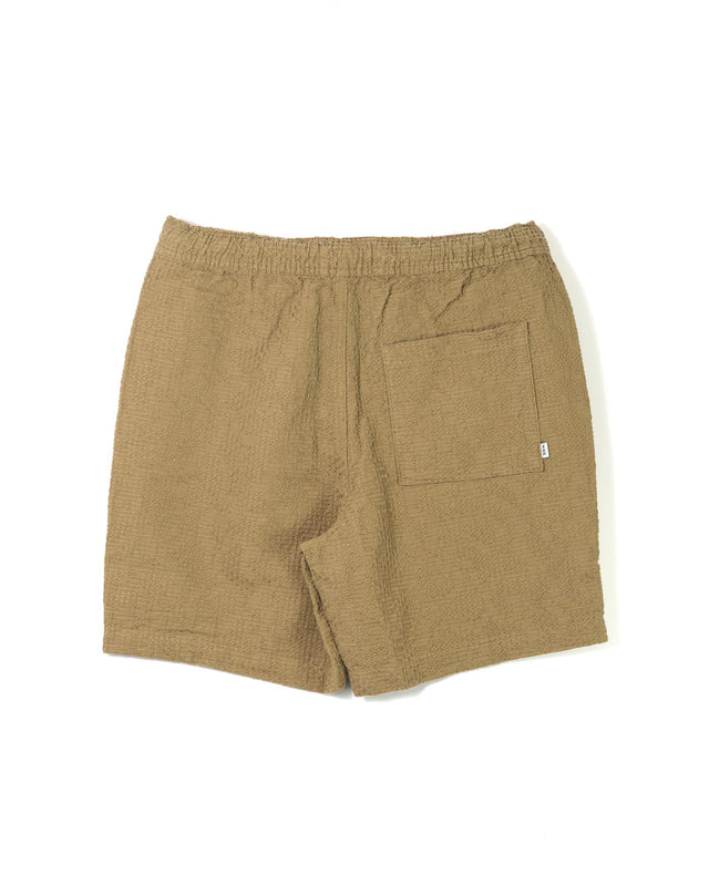 KURT SHORT HONEYCOMB DOBBY - KHAKI SS25-STS-KUR-BRV-KHA -KHAKI WAX LONDON 
