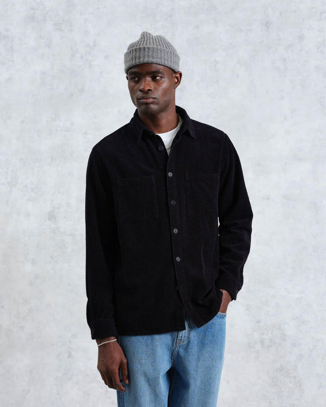 WHITING JUMBO CORDUROY OVERSHIRT - NAVY AW24-OSH-WHI-BJG-NVY -NAVY WAX LONDON 