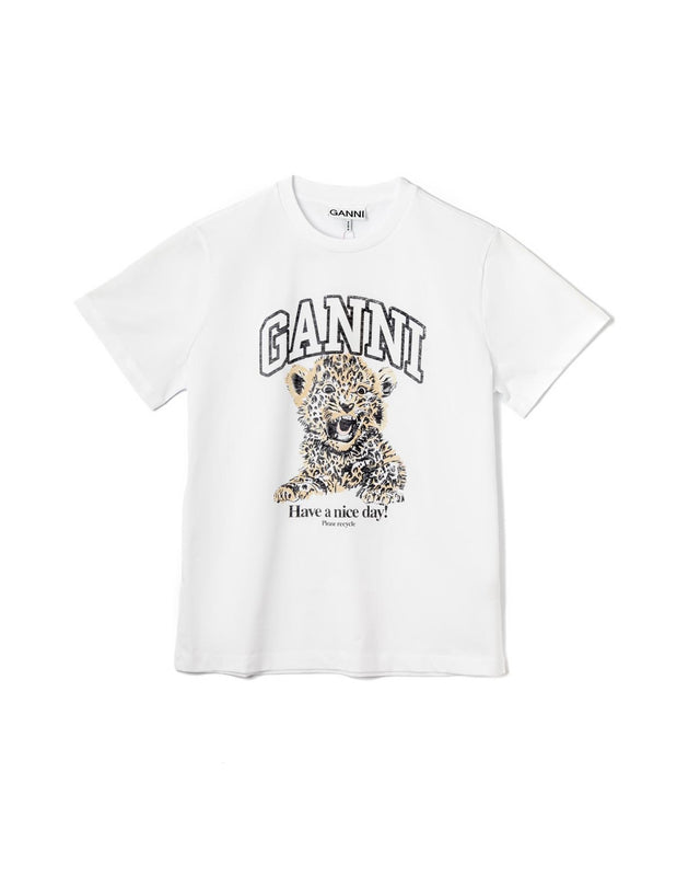 BASIC JERSEY LEOPARD RELAXED T-SHIRT - LEOPARD