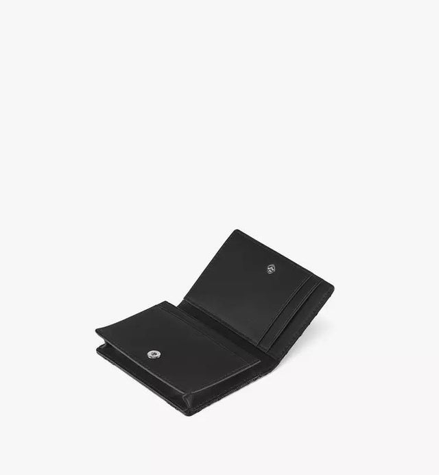 TRAVIA QUILTED CARD WALLET IN CRUSHED LEATHER - BLACK MYADALM01BK001 BLACK MCM 
