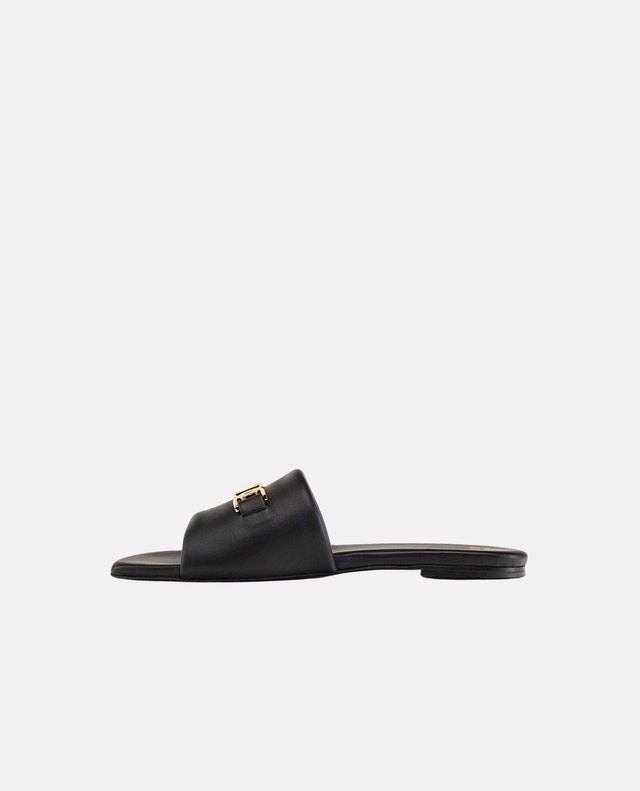 MODE TRAVIA FLAT SANDALS - BLACK MESDALD05BK -BLACK MCM 