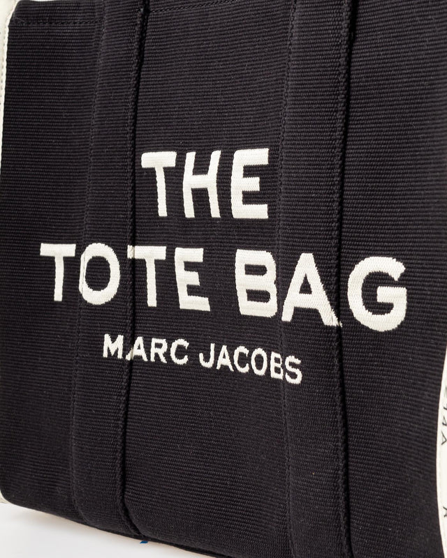 THE JACQUARD LARGE TOTE BAG - BLACK