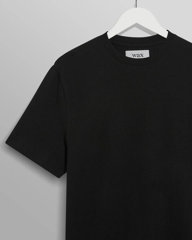 DEAN TEXTURED T-SHIRT - BLACK WI00-TEE-DEA-APF-BLK BLACK WAX LONDON 