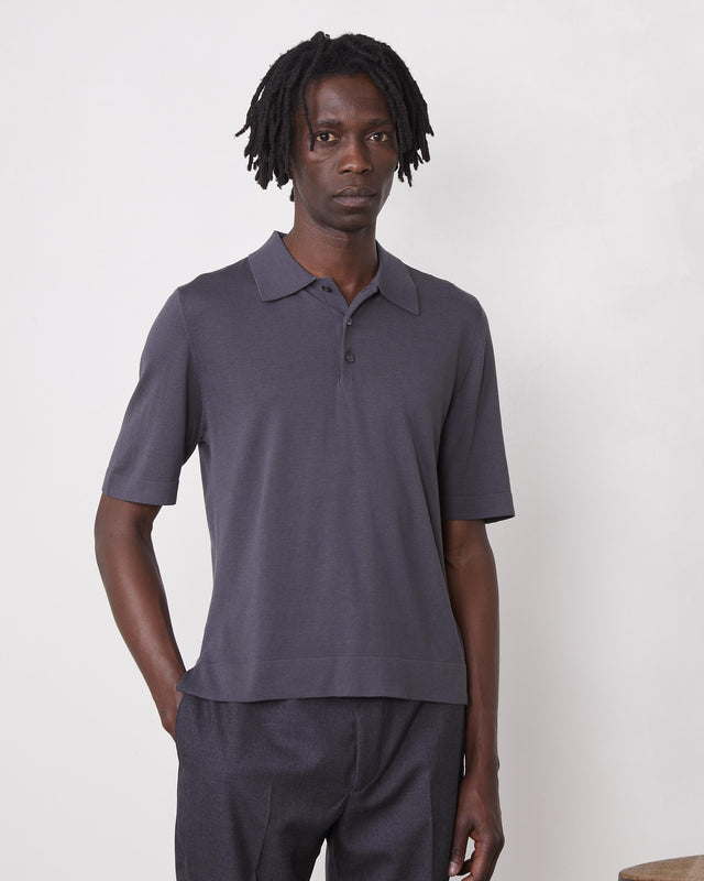 BRUTUS POLO - ASH GREY S25MKNT300 -ASH GREY OFFICINE GENERALE 