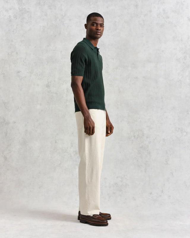 NAPLES POLO - GREEN SS24-KNT-NPL-BAR-GRN GREEN WAX LONDON 