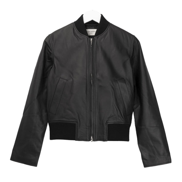 NELA LEATHER BOMBER JACKET - BLACK S25WLTR550 -BLACK OFFICINE GENERALE 