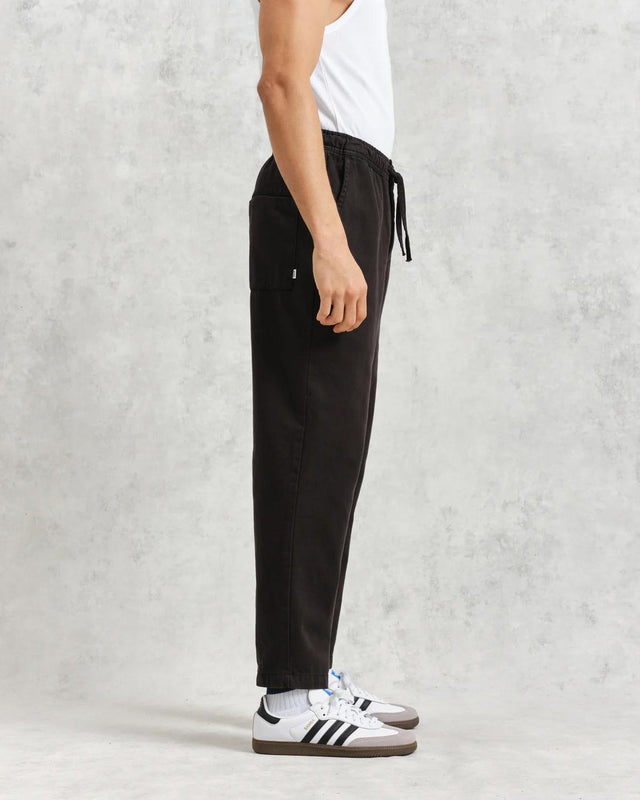 KURT TROUSER ORG COTTON TWILL - BLACK WI00-TRO-KUR-BFK-BLK -BLACK WAX LONDON 