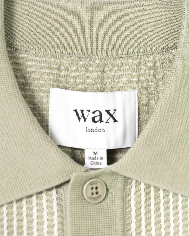 TURIN POLO LADDER STRIPE - LIGHT KHAKI SS25-KNT-TUP-BRB-LKA -LIGHT KHAKI WAX LONDON 