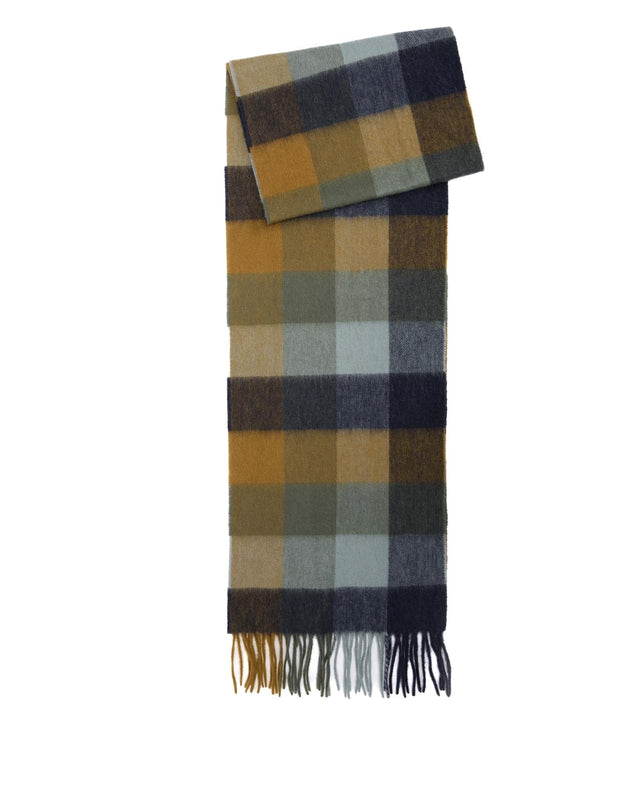 LAMBSWOOL TATTERSALL SCARF - OREST/ BRONZE BROWN USC0005GN92 -FOREST/BRONZE BROWN BARBOUR 