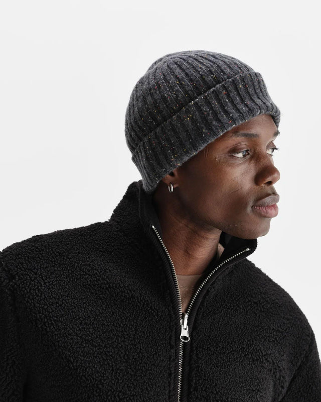 BROOK BEANIE DONEGAL - CHARCOAL AW25-ACC-BRK-BXS-CHR -CHARCOAL WAX LONDON 