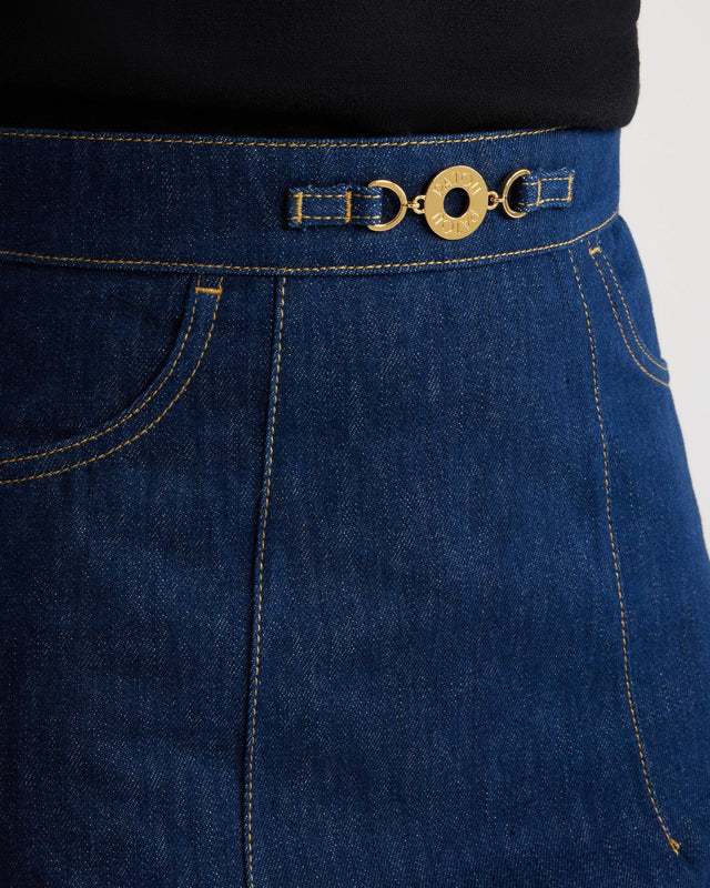 A LINE MINI SKIRT - RODEO BLUE SK0420008 -602D RODEO BLUE PATOU 