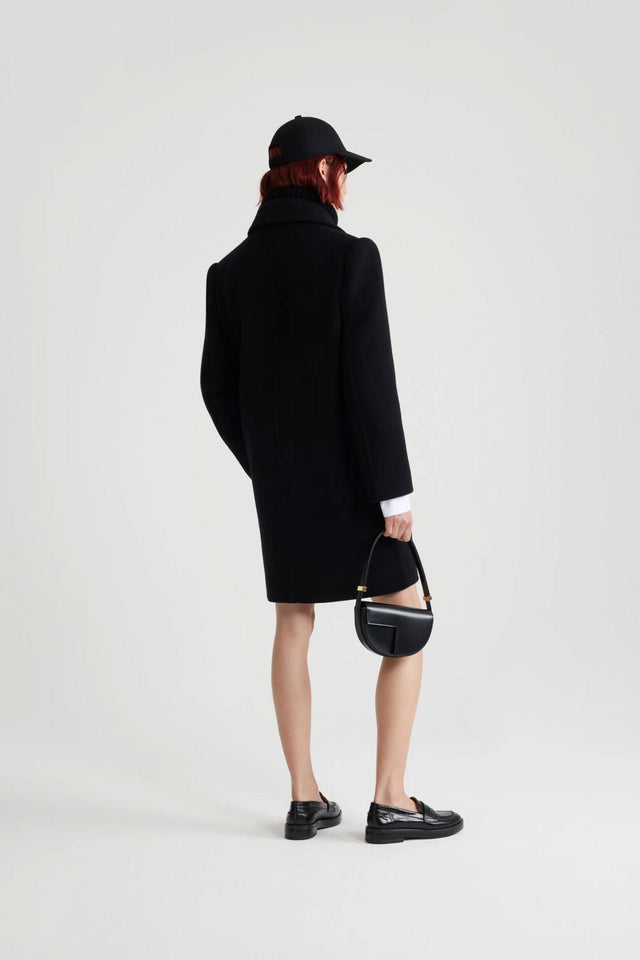 DOUBLE-BREASTED COAT - BLACK