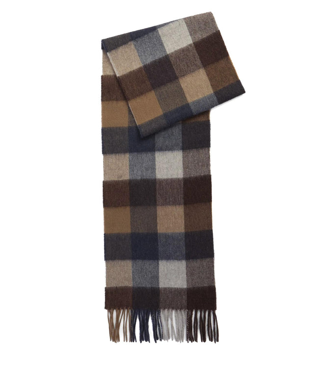 LAMBSWOOL TATTERSALL SCARF - MIDNIGHT OAK USC0005TN38 -MIDNIGHT OAK BARBOUR 