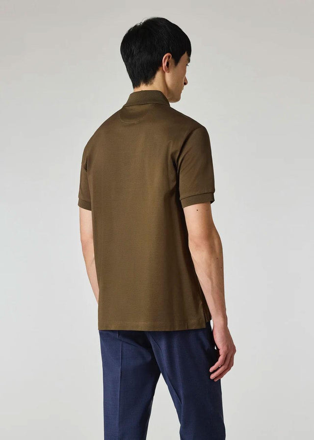 SIGNATURE STRIPE' TRIM POLO SHIRT - DARK KHAKI M1R-958PP-L00089 -65 Dark Khaki PAUL SMITH 