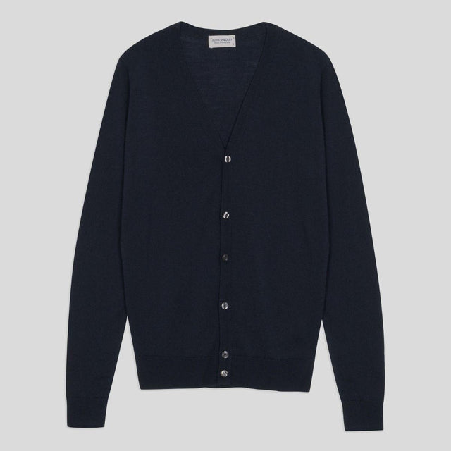 John Smedley PETWORTH CARDIGAN FASHIONED VN LSMIDNIGHT