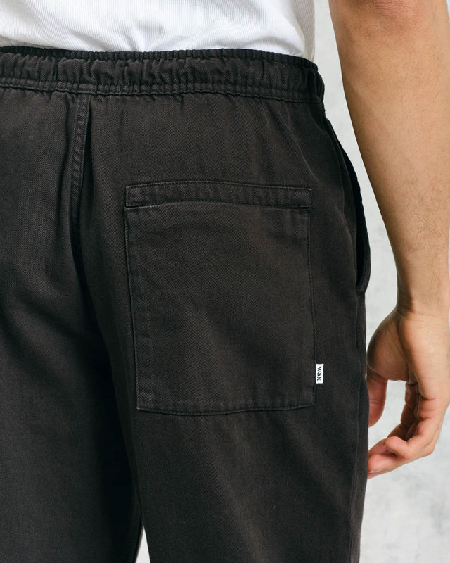 KURT TROUSER ORG COTTON TWILL - BLACK WI00-TRO-KUR-BFK-BLK -BLACK WAX LONDON 