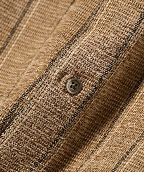 IG RE MOLESKI SHIRT - BEIGE STRIPE 2311-0167-262 25 BEAMS 