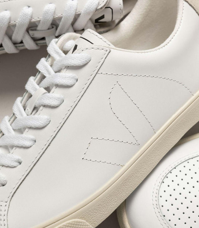 MENS ESPLAR CLEAN LEATHER TRAINERS - TRIPLE WHITE EA0200001B -TRIPLE WHITE VEJA 