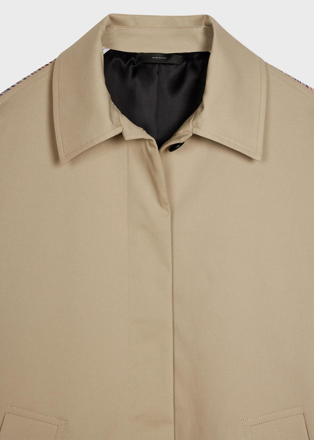 WOMEN'S COTTON TRAPEZE SHORT JACKET - STONE W1R-366J-N01934 63A Stone PAUL SMITH 