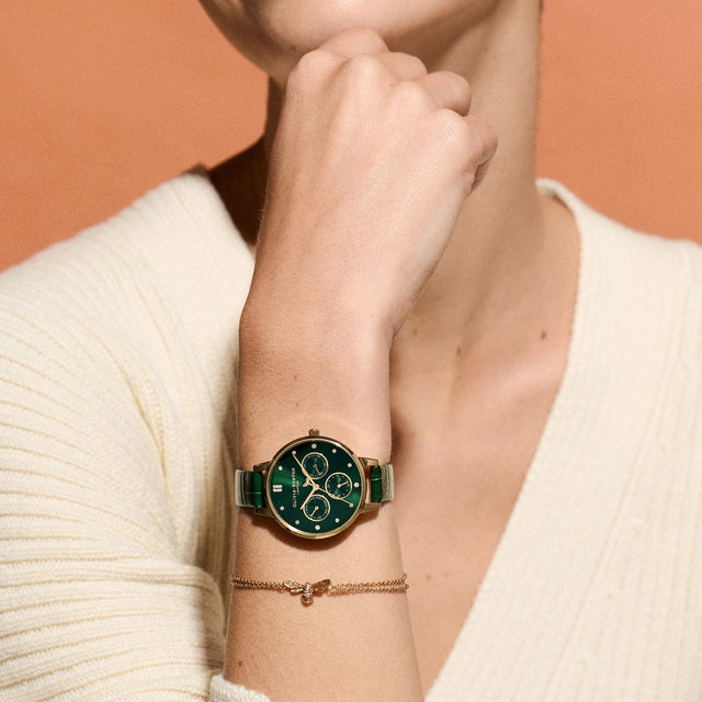 CARNATION MULTIFUNCTION WATCH - EMERALD GREEN 24000010 -EMERALD GREEN OLIVIA BURTON 