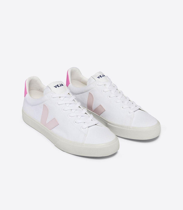 WOMENS CAMPO CA CANVAS TRAINERS - WHITE/ PETAL SARI CA0103499A WWHITE/PETAL SARI VEJA 