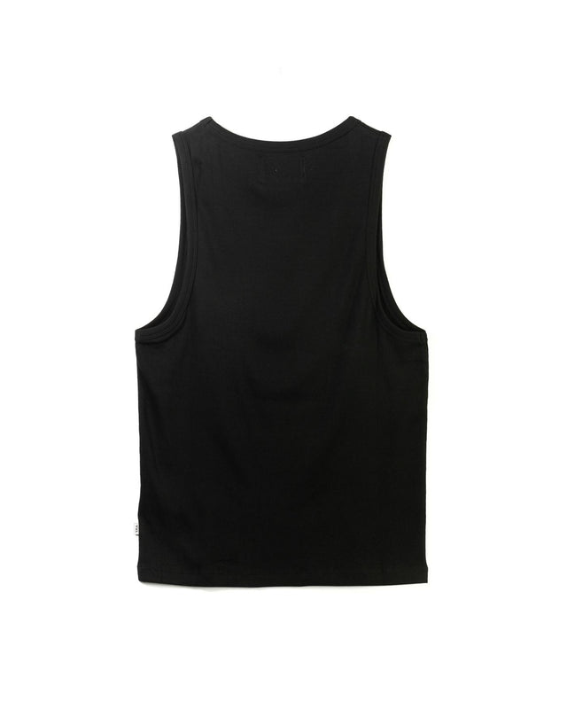 RIBBED MONTAGUE VEST - BLACK WI00-TEE-MON-AXH-BLK -BLACK WAX LONDON 