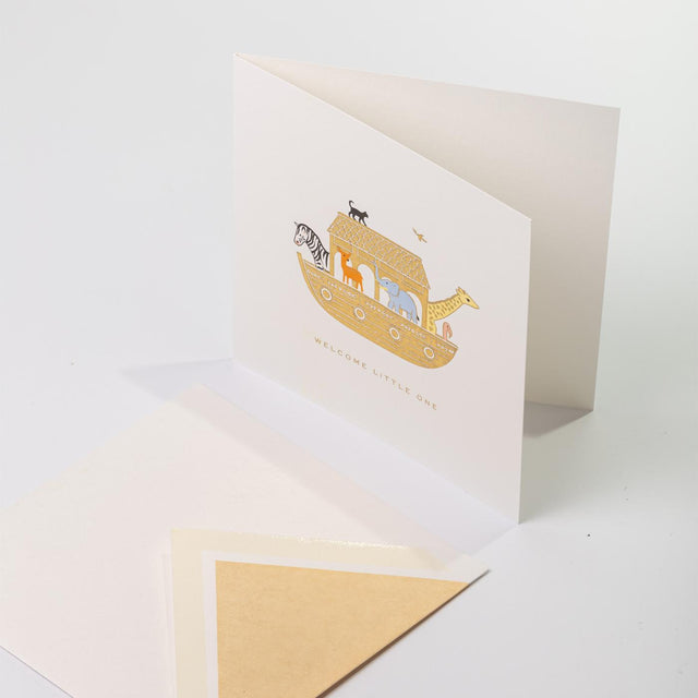 BIRTH GREET NOAH ARKS 1CE - WHITE WOVE 1031125 -WHITE WOVE SMYTHSON 