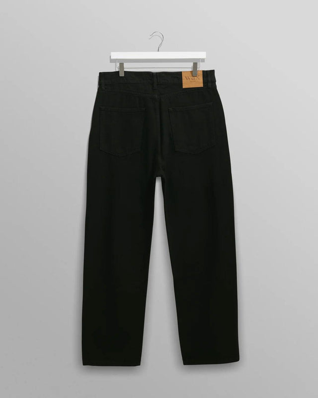 FELIX LOOSE FIT DENIM JEANS - BLACK WI00-DEN-LOO-BIF-BLK -BLACK WAX LONDON 