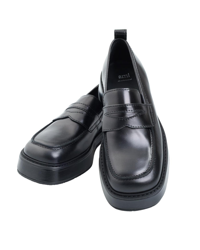 SQUARE TOE LOAFERS - BLACK