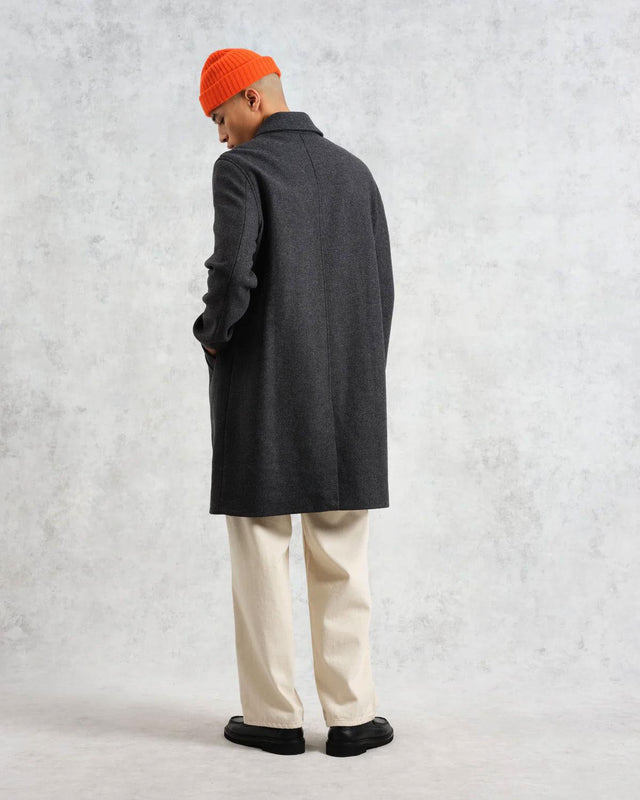 STAN TWILL WOOL CAR COAT - CHARCOAL AW24-OUT-STL-BJL-CHR -CHARCOAL WAX LONDON 