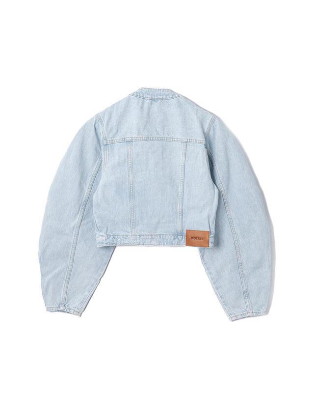 ROUND SLEEVE DENIM JACKET - LIGHT BLUE DENIM 1138261468 -1468 LIGHT BLUE DENIM ROTATE 