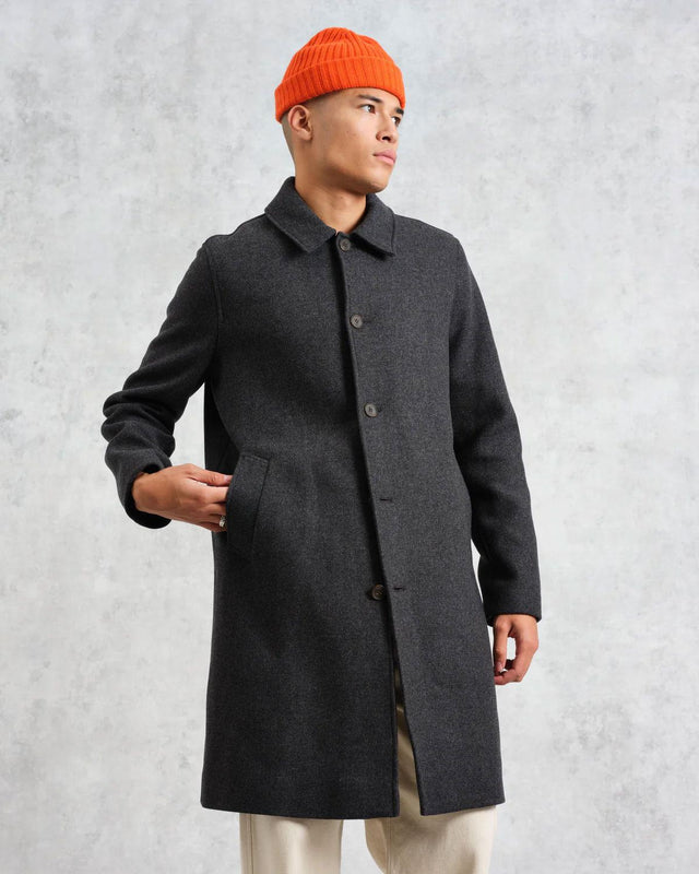 STAN TWILL WOOL CAR COAT - CHARCOAL AW24-OUT-STL-BJL-CHR -CHARCOAL WAX LONDON 