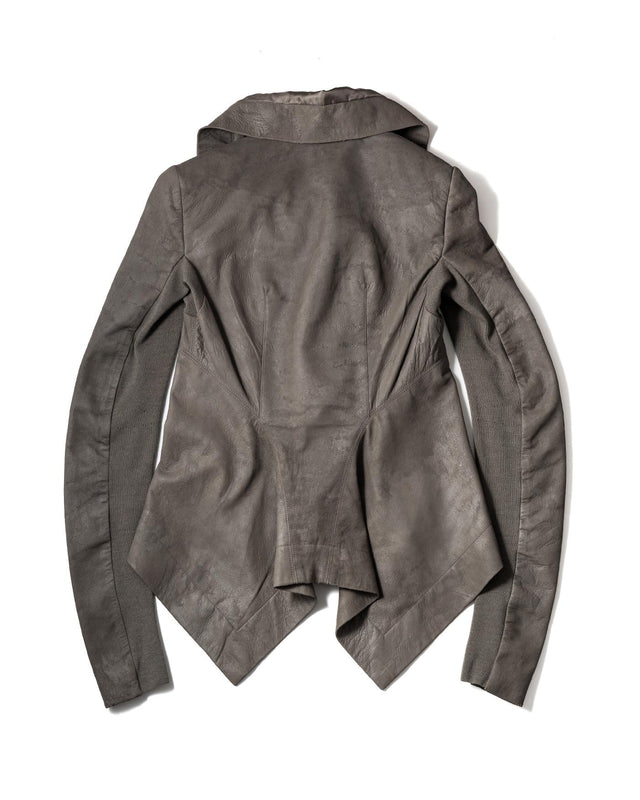 LEATHER BIKER JACKET - DUST RP01E7743 LBA -34 DUST RICK OWENS 