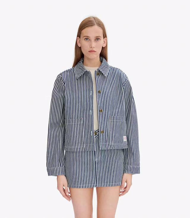 FRIDA JACKET - BLUE/ WHITE COHHG-F32006 TIC-BLUE/WHITE A.P.C. 