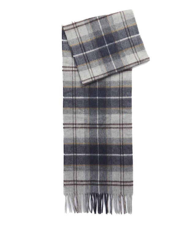 WOOL CASHMERE TARTAN SCARF - GREY MIDNIGHT USC0002TN38 -GREY MIDNIGHT TARTAN BARBOUR 