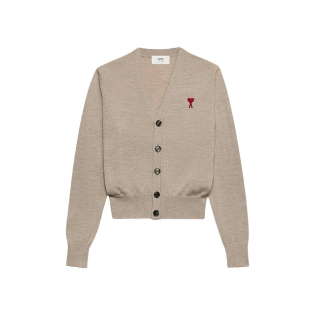 RED AMI DE COEUR CARDIGAN - CHAMPAGNE FKC111.KN0025 -265 AMI PARIS 