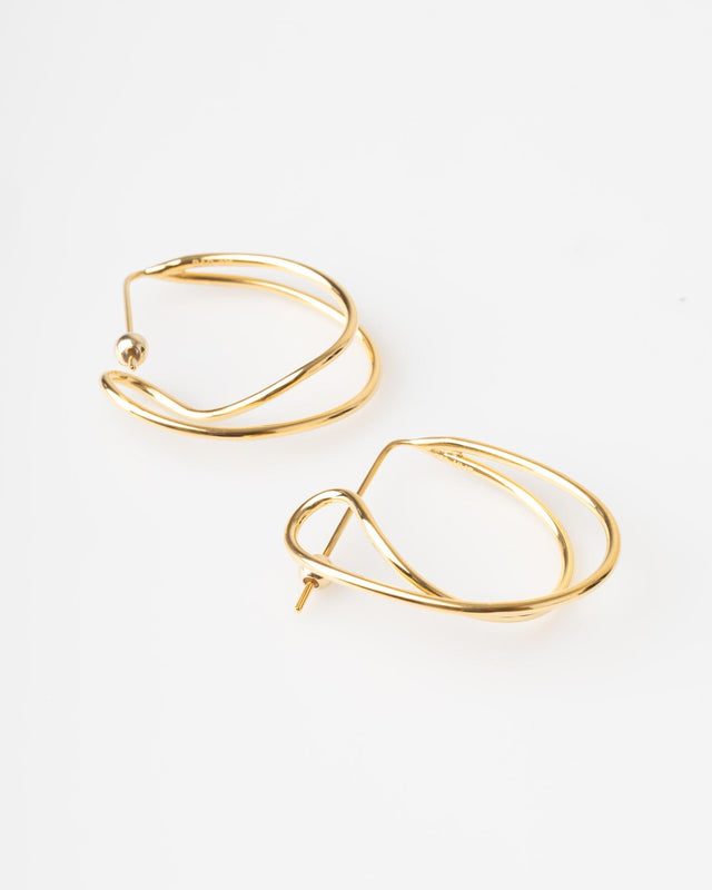 CROSSED PATHS EARRINGS - GOLD CRPA-EA-136 -GOLD BAR JEWELLERY 