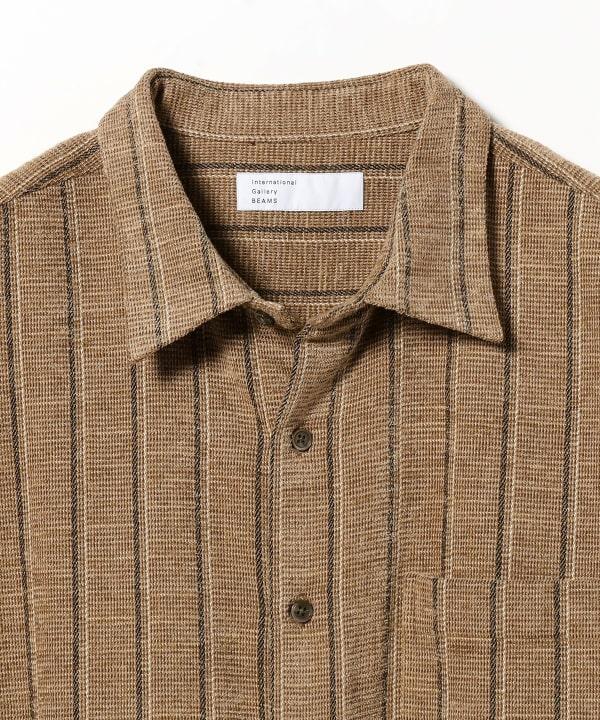 IG RE MOLESKI SHIRT - BEIGE STRIPE 2311-0167-262 25 BEAMS 