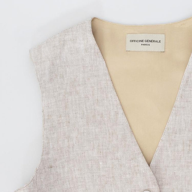 CLEORE LINEN WAISTCOAT - NATURAL S25WTLG405 -NATURAL OFFICINE GENERALE 