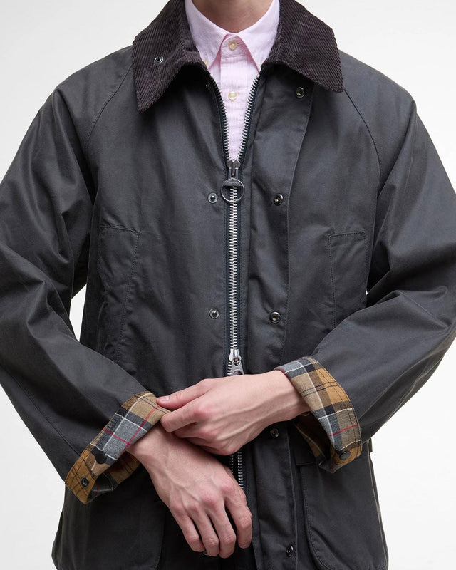 OVERSIZED BEDALE WAX JACKET - GREY MWX1679GY93 -GREY BARBOUR 