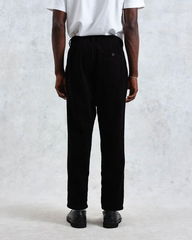 RALEIGH CORDUROY PLEATED TROUSERS - BLACK AW24-TRO-RAL-BLS-BLK -BLACK WAX LONDON 