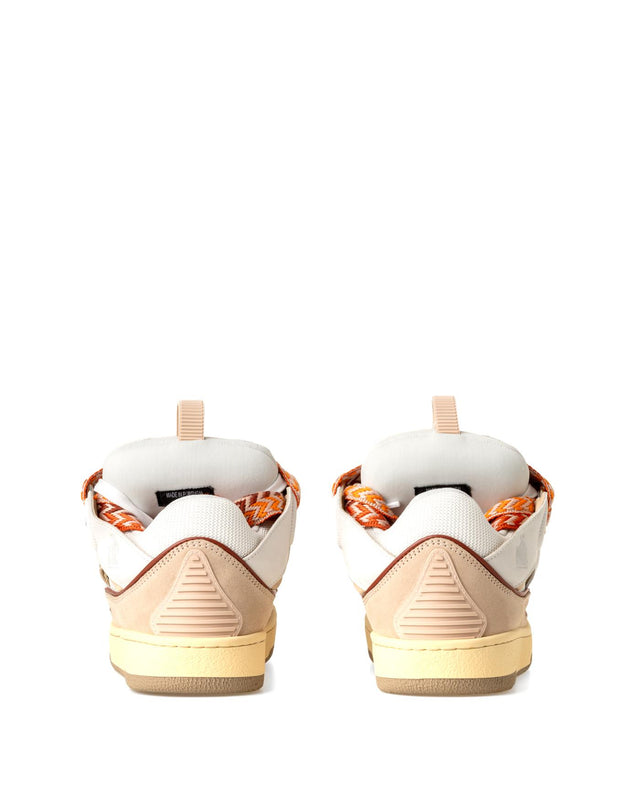 LEATHER CURB SNEAKERS - WHITE/ PEACH FU-SKDK12-BICO-E25 -0961 WHITE/PEACH LANVIN 