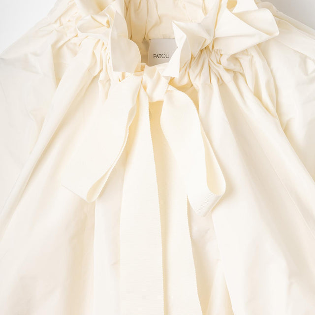 GROSGRRAIN PUFF SLEEVE FAILLE TOP - IVORY TO0170011 -007W IVORY PATOU 