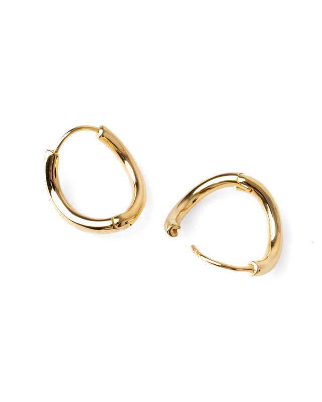 CHUNKY OUTLINE EARRING - GOLD CHUOUT-EA-84 -GOLD BAR JEWELLERY 